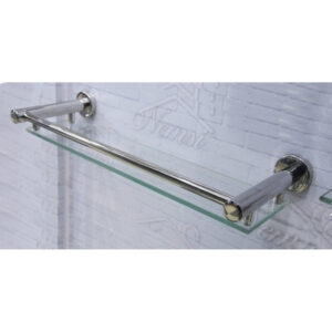 N235 – Rectangle Glass Shelf ( With Round S/S Base ) – 50CM