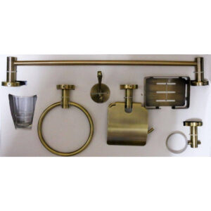 N053 A/B – 6 Pieces Bathroom Set – Antique Brass