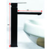 KS1009H – High Black Square Basin Mixer ( SS304 )