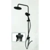 KS2025B – 3-way Single Shower with Adjustable Tube – Black