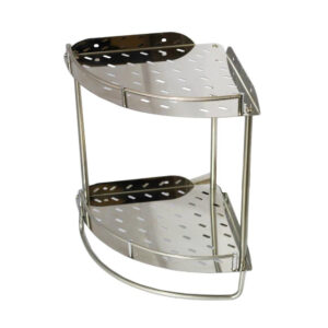 N002 BY 250 Double Corner Shelf with Towel Bar