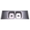 double bowl double drain heavy sink 180 by 50 cm