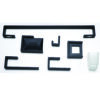 N053B-Square – 6pcs Square Bathroom Set – Black