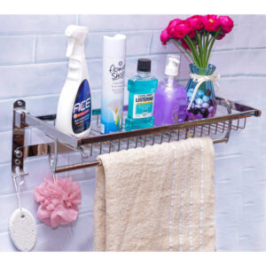Foldable Towel Wire Rack with Hooks