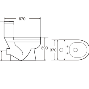 Frencia close coupled toilet wc 100