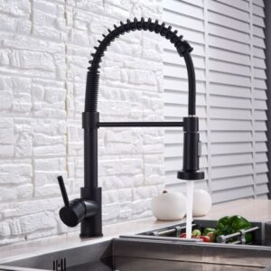 Black Kitchen Mixer Tap with Pull-Out Spray