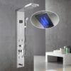 Grey Shower Panel System Modern Bathroom Multi-Function Shower Tower