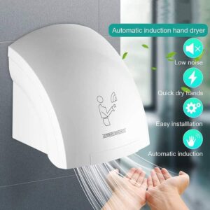 Hand Dryer – Low Noise ABS White Plastic, 220V