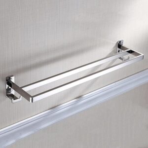 Premium Slim Square Base SS304 Double Towel Bar 60CM
