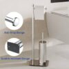 Freestanding Tissue Holder Stand with Concealed Toilet Brush – Mirror Finish