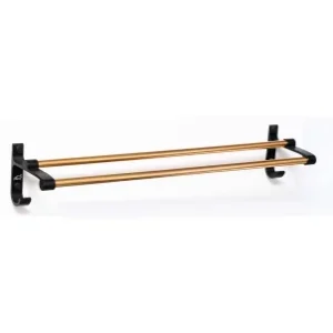 Double Towel Bar High Density Black Champagne Aluminium
