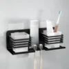 Wall-Mounted Square Double Toothbrush Holder