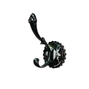 Double Hook With a Black Silver Plate
