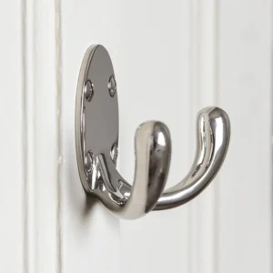 Round Plate Double Hook — Compact, Clever, Chrome Finished